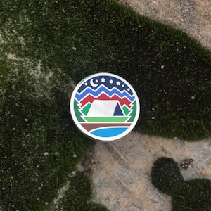 Camping- hard enamel pin