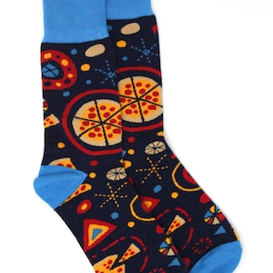 Pizza Socks: Fun Cotton Calf-High Socks