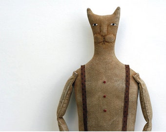 Primitive E-Pattern - Paw Ingalls the Primitive Cat Doll - PDF File Digital Download