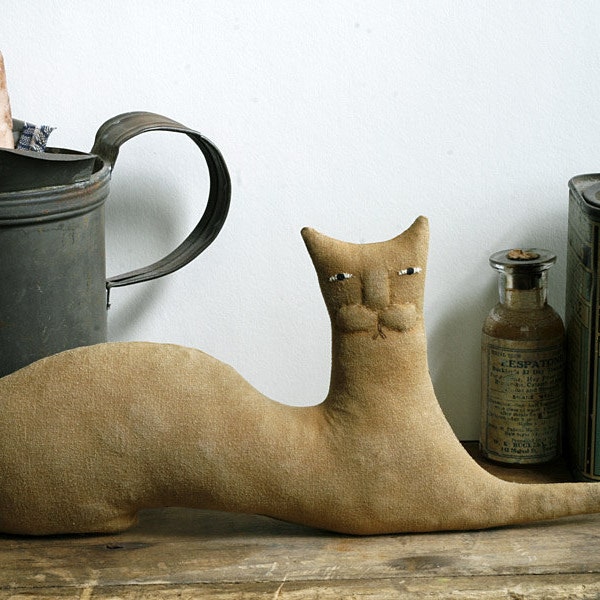 Primitive Folk Art Cat Doll - Handmade Primitive Doll - Pet Lover Gift - Made to Order