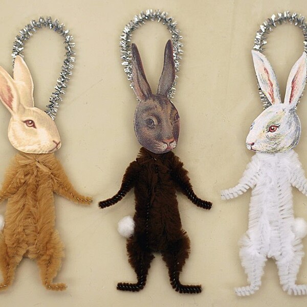 Bunny Rabbit Christmas Ornaments - Spring Easter Bunny Decorations