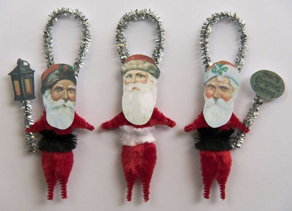 Christmas Ornaments Chenille Ornaments Vintage Style Etsy