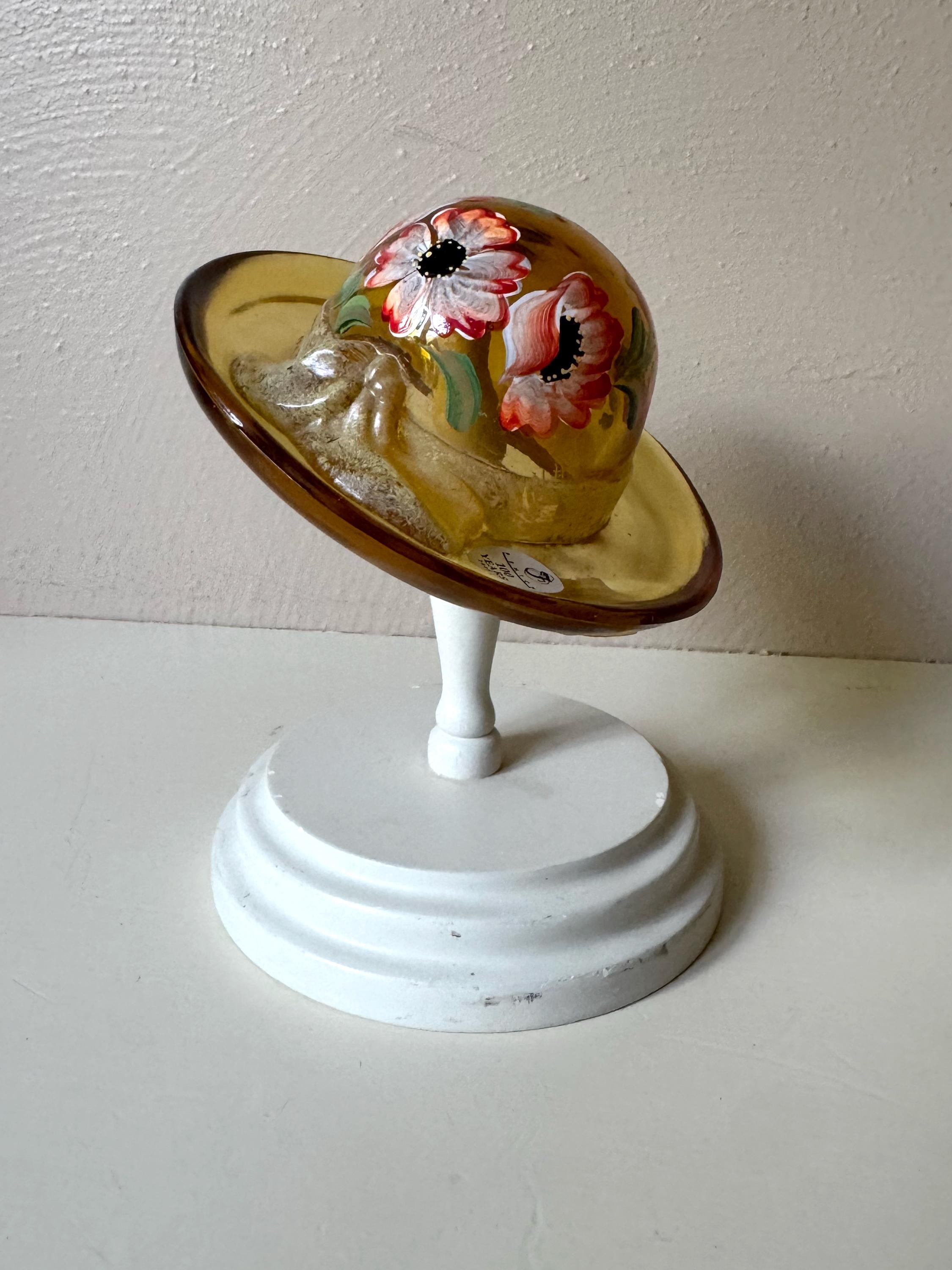 Fenton Glass Hat on Stand - Etsy