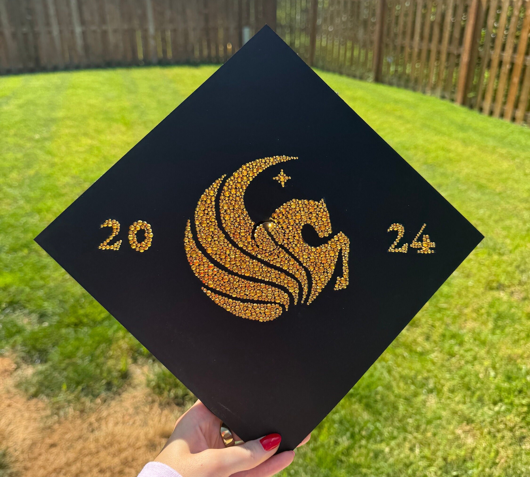 Custom Rhinestone Graduation Cap Topper LOGO ONLY - Etsy