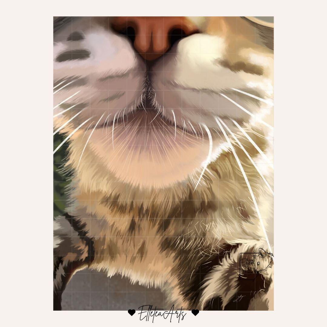 Custom Pet Portrait Painting: Dog & Cat Memorial (Digital)