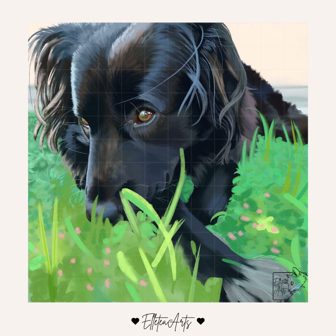 Custom Pet Portrait: Digital Dog or Cat Painting - Pet Memorial