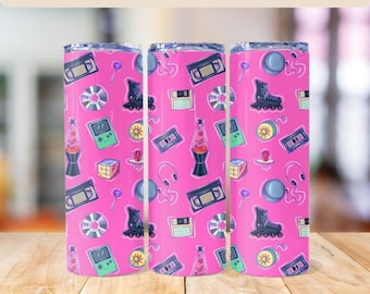 90s Tumbler Wrap PNG Seamless Pattern Seamless File 90s PNG 90s Nostalgia 90s Sublimation 20 oz Skinny Tumbler Retro Tumbler Wrap 90s Gift