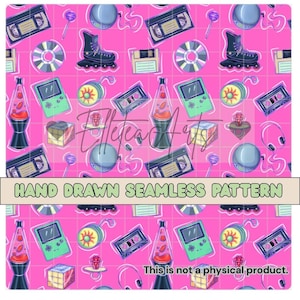 90s Seamless Pattern Seamless File Digital Download 90s Nostalgia 90s PNG Retro Seamless 90s Digital Paper 90s Aesthetic 90s Fabric Design