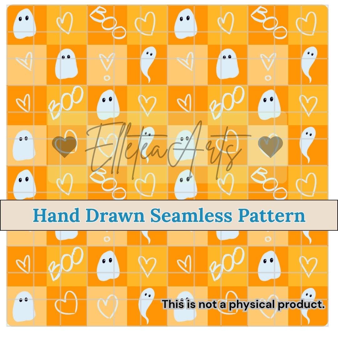 Ghosts Halloween Seamless Pattern Digital Download Instant Download ...