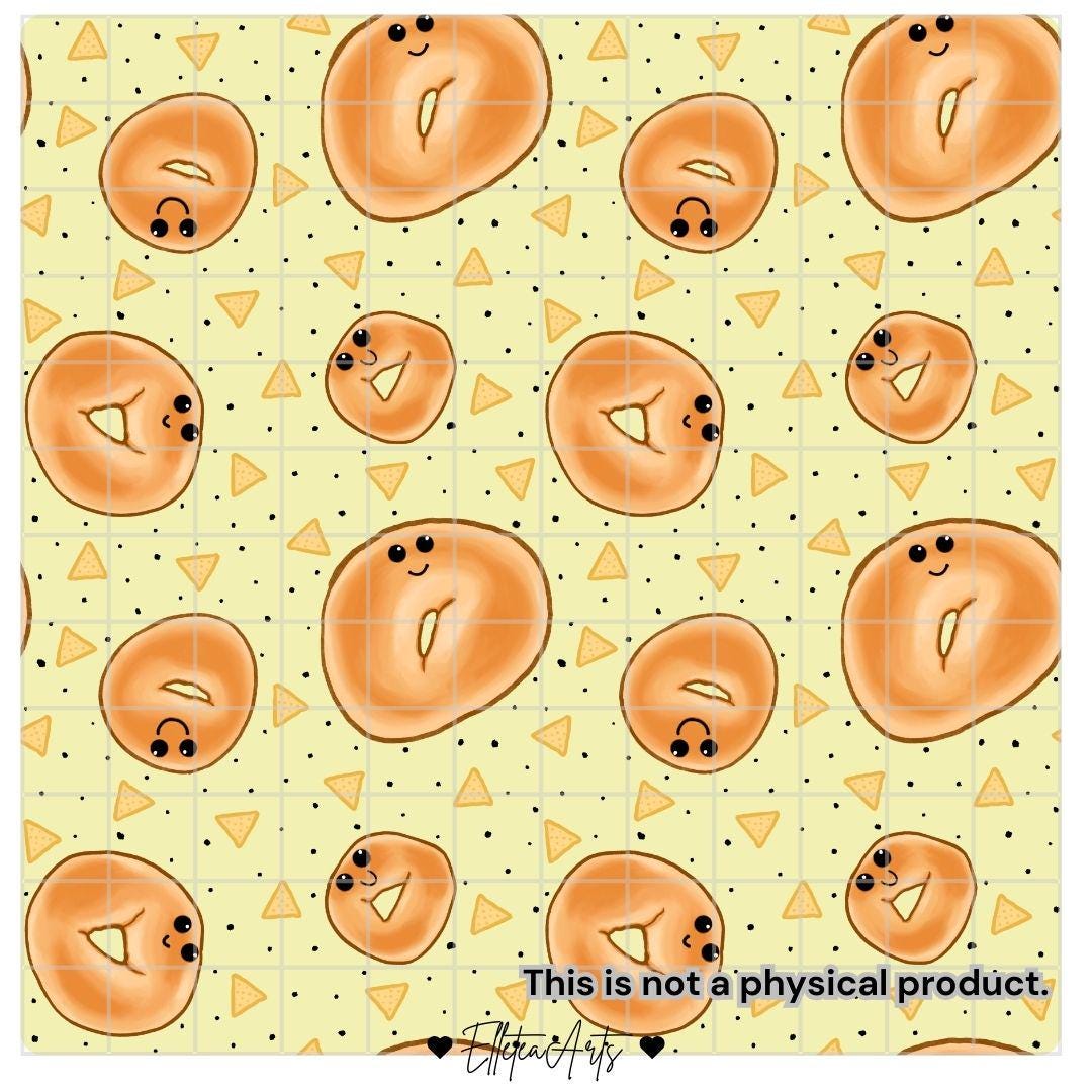 Kawaii Bagels And Chips Seamless Pattern Food Art digital Download kawaii-bagels-and-chips-seamless-pattern-food-art-digital-download