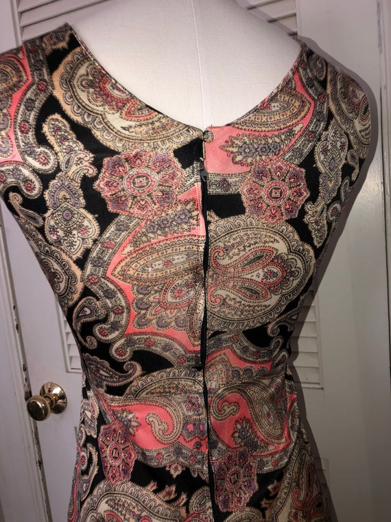 Vintage 60s nylon paisley print jumpsuit one piec… - image 7