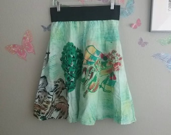 Vintage 50s reworked Mexican hand painted circle skirt