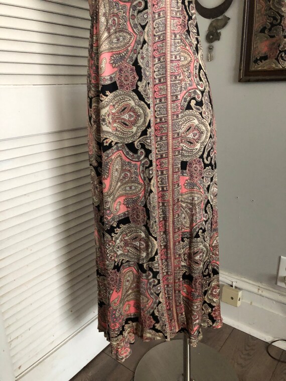 Vintage 60s nylon paisley print jumpsuit one piec… - image 5