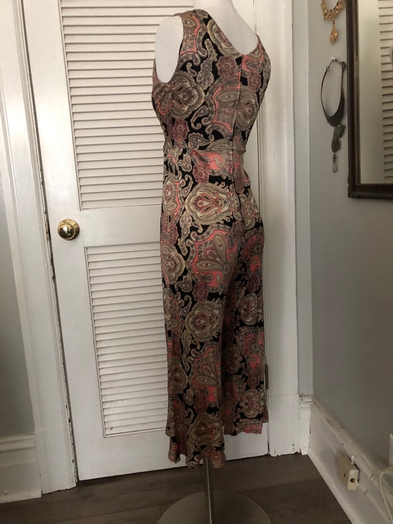 Vintage 60s nylon paisley print jumpsuit one piec… - image 6