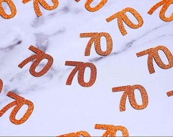 70th Birthday Glitter Confetti | Anniversary Party Decor