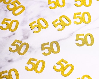 Confeti brillante para 50 cumpleaños / Decoraciones para fiesta de aniversario