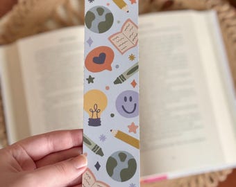 Colorful, Stationery Supplies Pattern Bookmark