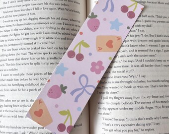 Berries and Bows Bookmark | Retro Girly Pattern | 2in x 7in