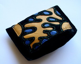 Wallet Pouch in black suede