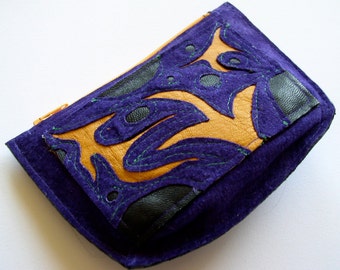 Wallet Pouch in violet suede