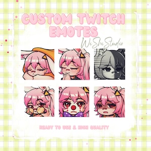 NIESTANDARDOWE emotikony i naklejki na Twitch, Discord i Youtube, grafika Twitch, emotikony w stylu Chibi Anime, emotikony