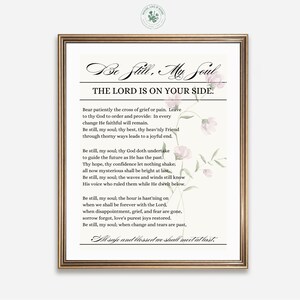 Be Still My Soul | Hymn Wall Art | Peaceful Print | Christian Wall Art | Printable Christian Worship Song Lyrics | Christian Hymn Art