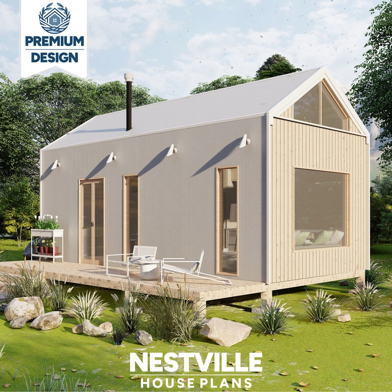 14 x 32 cabin floor plans etsy