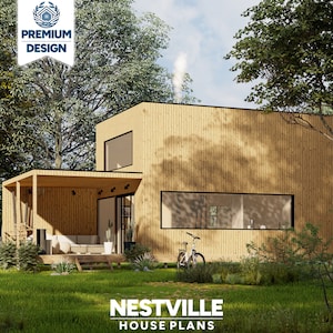 Modern 19x27 Cabin House Plans | 1 Bedroom Tiny Home Blueprints With Loft | Eco-Friendly ADU, Prefab & Architectural Floor Plans PDF