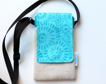 Cell phone pouch, cross-body purse, with two pockets and adjustable strap