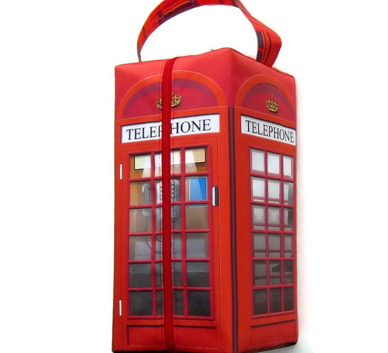 MADE TO ORDER Large British Telephone Box, Boxy Bag image 3