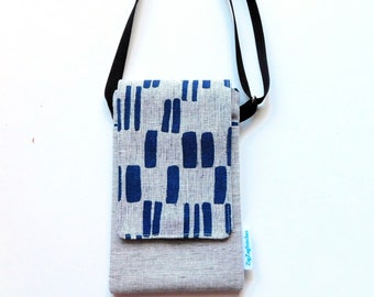 Cell phone pouch, cross-body purse, with two pockets and adjustable strap