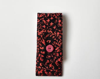 Sock Knitting Needle Case: Batik Fabric, 6-inch Needle Organizer