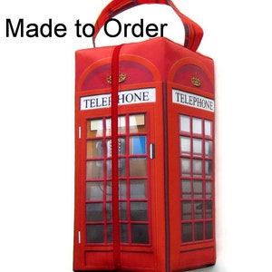 MADE TO ORDER Large British Telephone Box, Boxy Bag image 1
