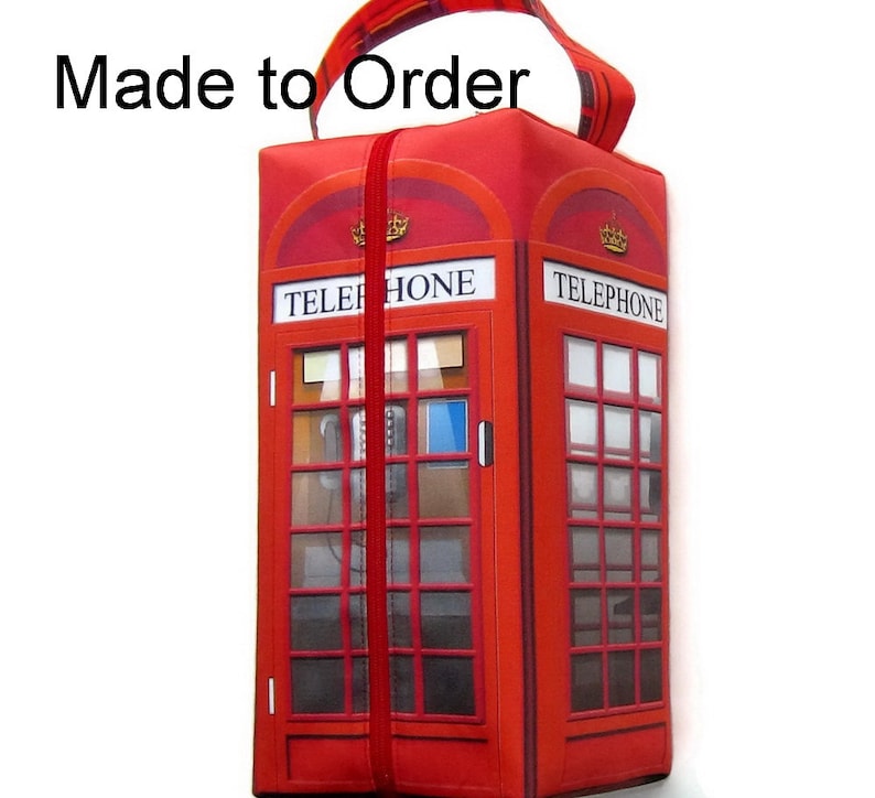 MADE TO ORDER Large British Telephone Box, Boxy Bag image 1