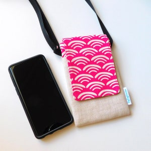Cell phone pouch, cross-body purse, with two pockets and adjustable strap image 3