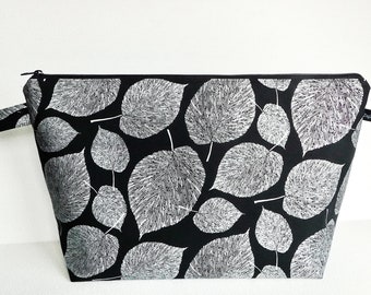 Wedge Bag, Large Zippered Knitting Project Bag, Sweater Project Size Knitting Bag, Sparkle and Fade