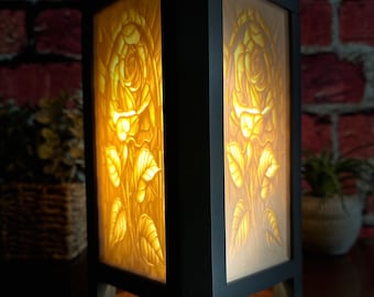 Stained Glass Flower | Lithophane Lamp