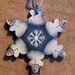 Snowflake-Shaped Key Wooden Christmas Ornament with Snowmen PERSONALIZED FREE
