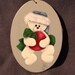 Santa Bear with Christmas Ball, Hand-Painted, Wooden Christmas Ornament - PERSONALIZED FREE