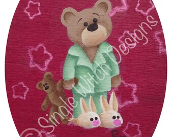Ready For Bed Ted Ornament - Decorative Painting Pattern ePacket