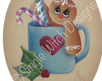 Minty Mug Christmas Ornament - Decorative Painting Pattern ePacket