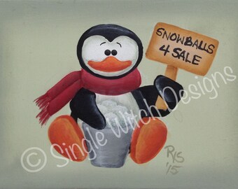 Snowballs by the Pail Ornament - Decorative Painting Pattern ePacket
