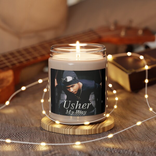 Usher, My Way, Midnight Love Edition,  Classic R&B Hip hop music, Scented Soy Candle, 9oz. Perfect gift for her, Mother’s Day gift ideas