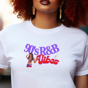 90&#39;s RnB Vibes, 90s tshirt, Bootleg shirt, Custom tshirt, Gift for best friend, womens tee, ladies tee, Perfect gift. Aaliyah.