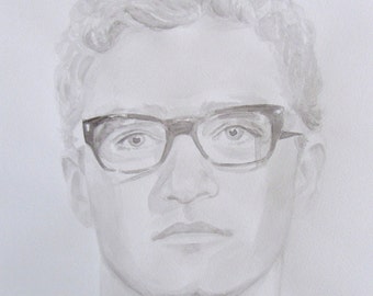 Original Artwork 12 x 9" Watercolor Portrait Justin Timberlake Fan Art Painting "Justin #1"