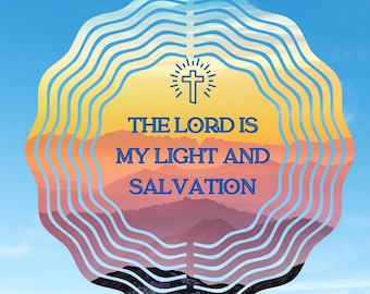 Christian Wind Spinner PNG do sublimacji Pan jest moim światłem i zbawieniem PNG