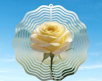 Wind Spinner PNG Żółta Róża do Sublimacji