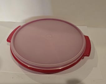 Vintage Tupperware Suzette Divided Covered Dish in Red