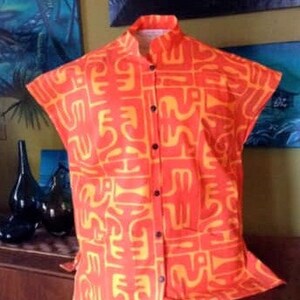 Sophista-tiki Togs womens teatimer /paka shirt. s xxl .custom fabric choice image 6