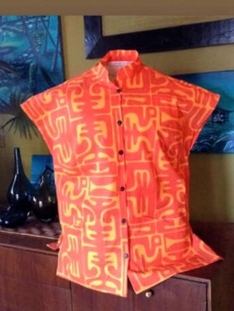 Sophista-tiki Togs womens teatimer /paka shirt. s xxl .custom fabric choice image 6